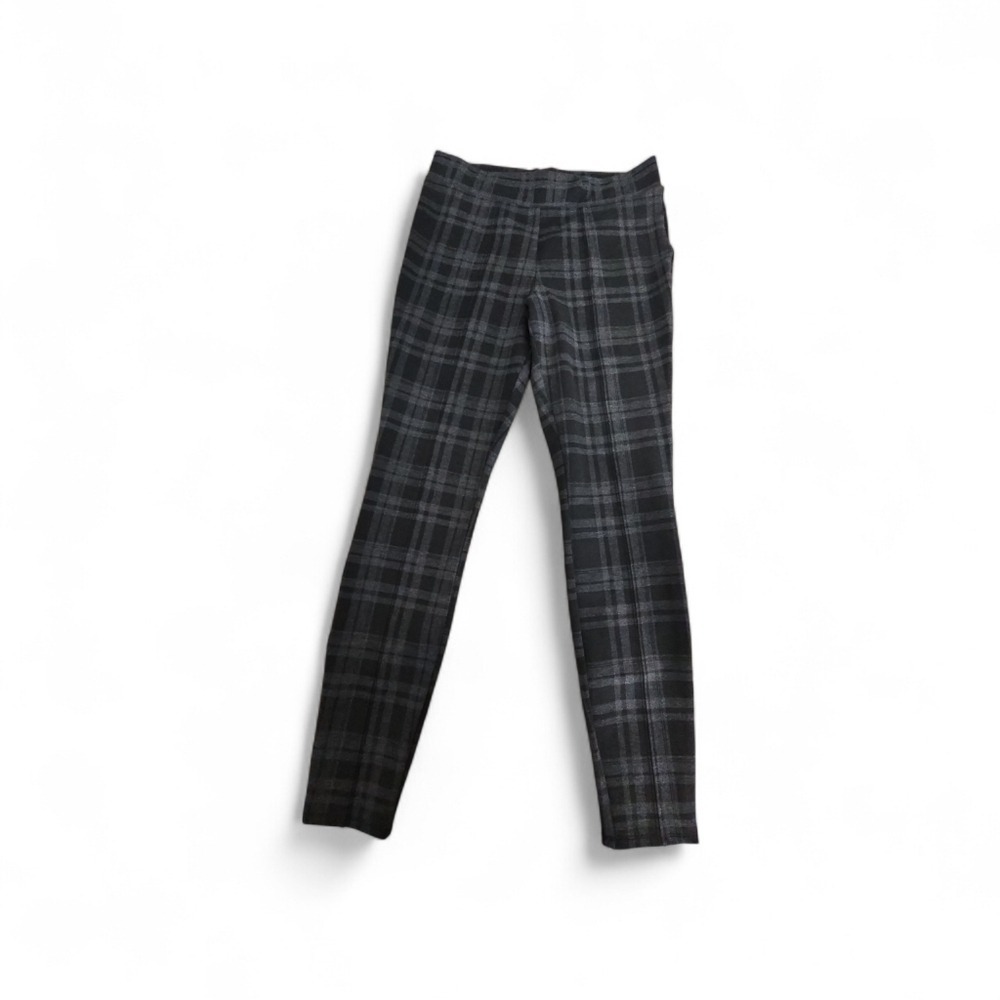 Time and Tru Women's High Rise Leggings Gray Plaid Size Medium
